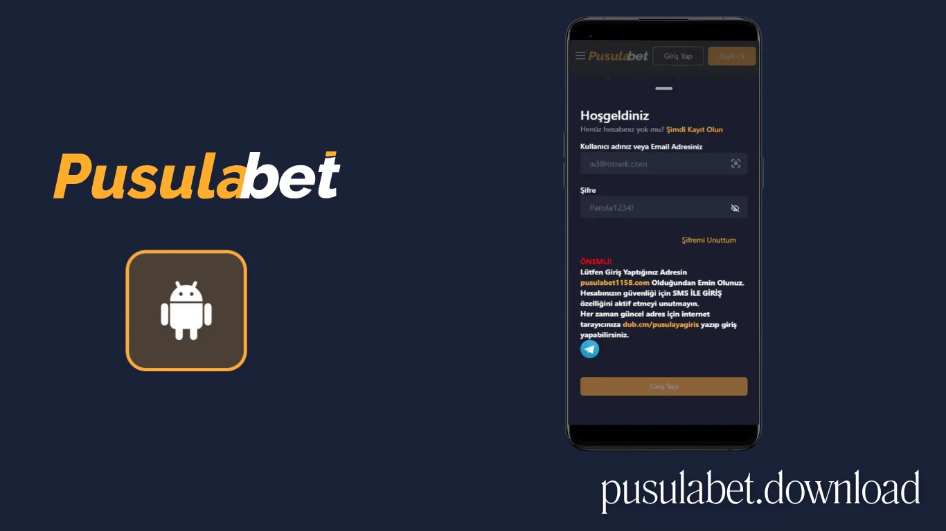 Android APK kurulumu adım 5 — hesaba giriş