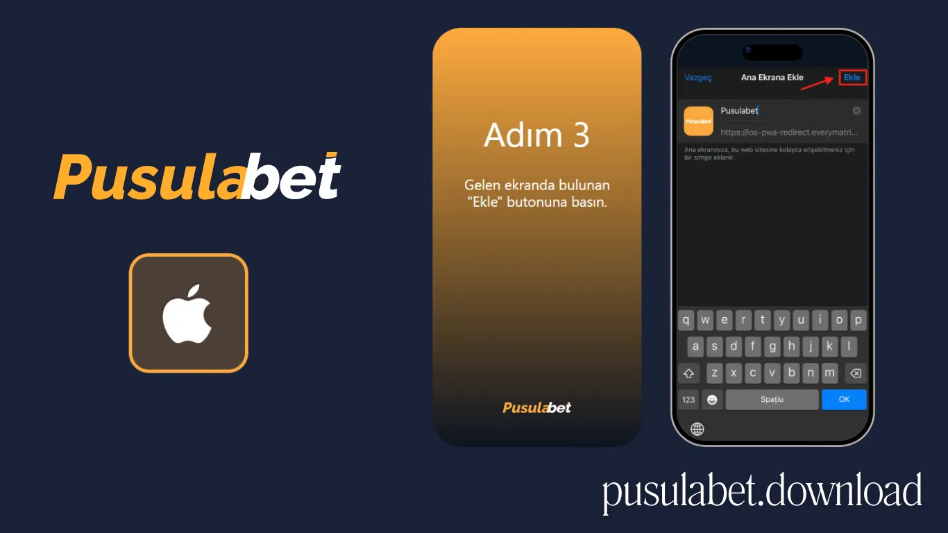 iOS kurulum adım 3 — paylaşım menüsü