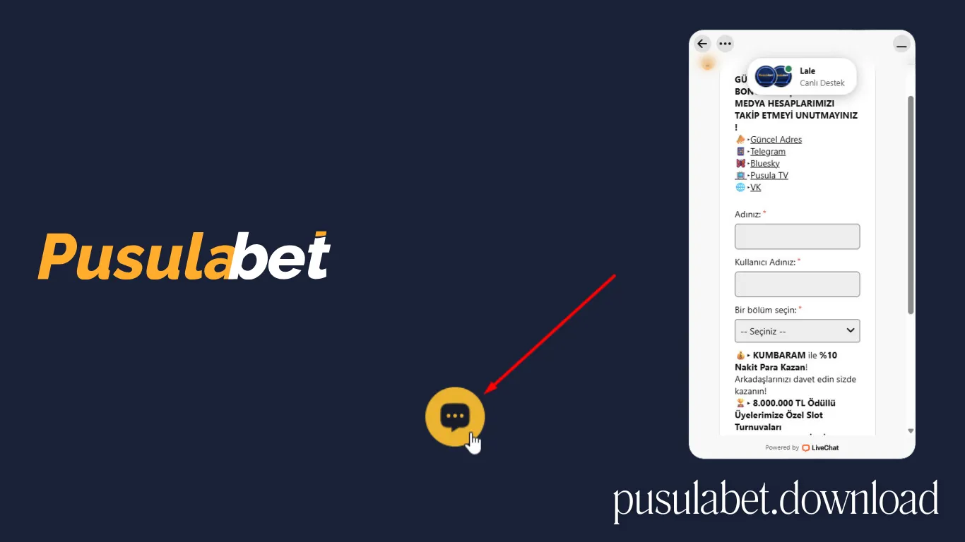 Pusulabet canlı destek (live chat)