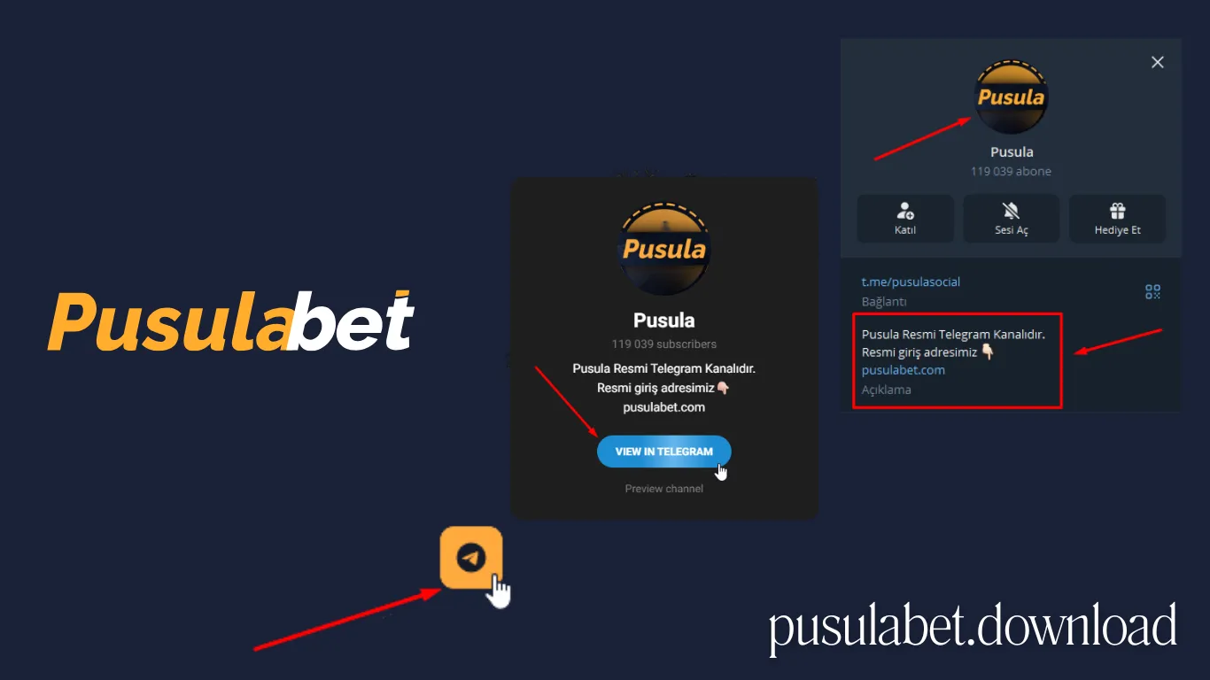 Pusulabet resmi Telegram kanalı